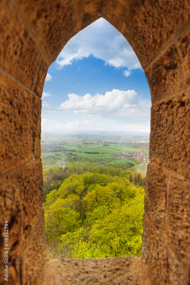 View from stoned loophole window of Hohenzollern
