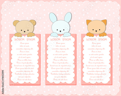 Baby animal banners collection.