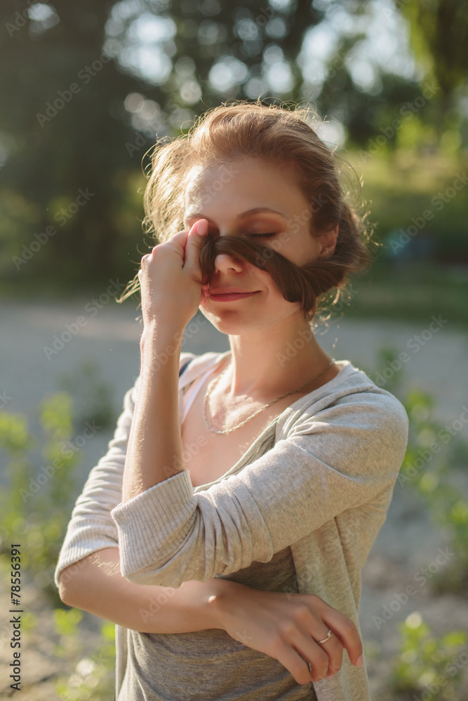 Girl with a mustache Girl with a mustache