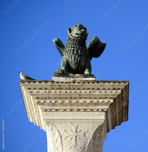 Saint Marks Winged Lion Venetian Symbol Column 12th Century Orig