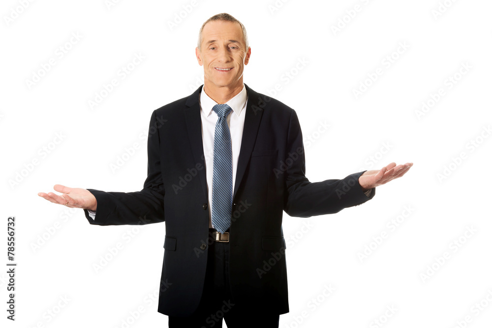 Businessman with open hands Businessman with open hands