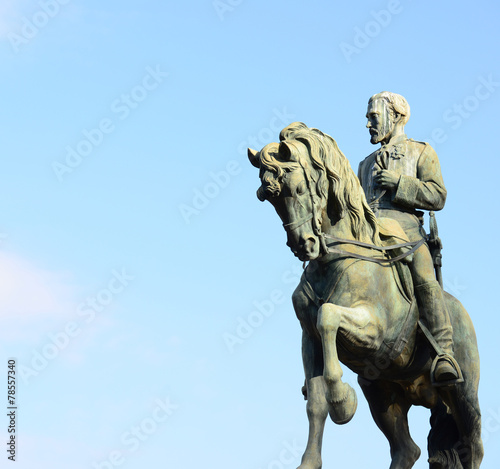 Statue representing the General Joan Prim on a horse in Barcelon