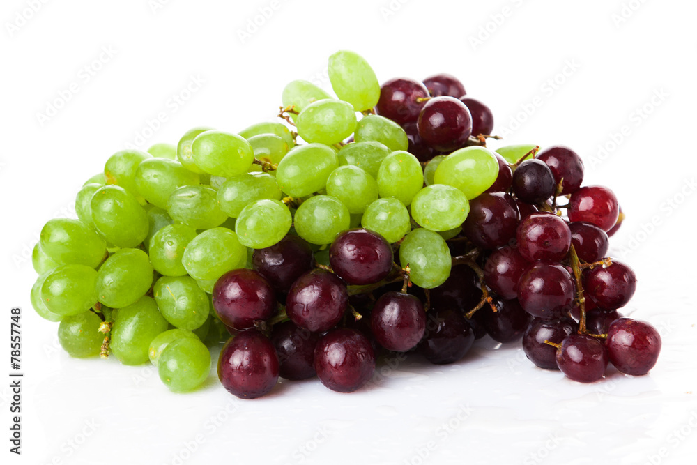 fresh rose and green grapes