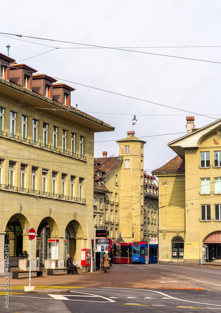 Buildings on Casinoplatz square in Bern - Switzerland