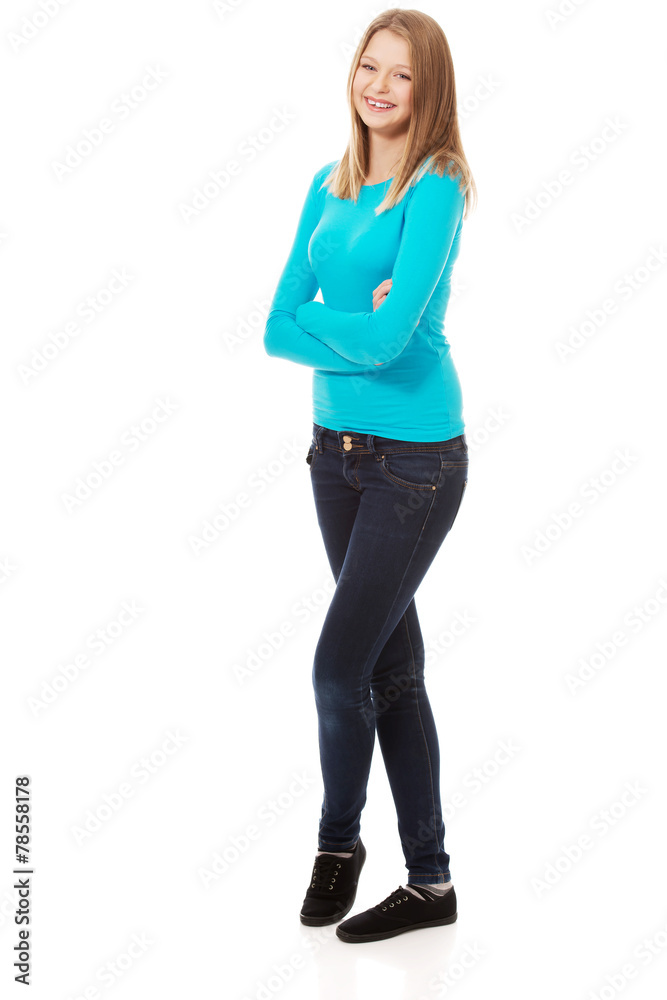 Young woman with toothy smile Young woman with toothy smile