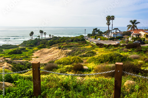 View of Ladera Street and the Pacific Ocean from Sunset Cliffs N