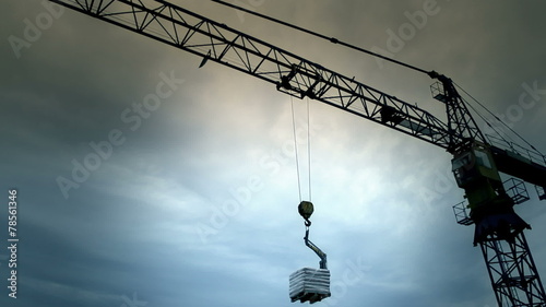 Crane - Construction Site - HD 1080p footage