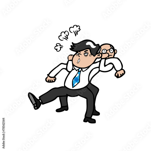 Angry man and boss