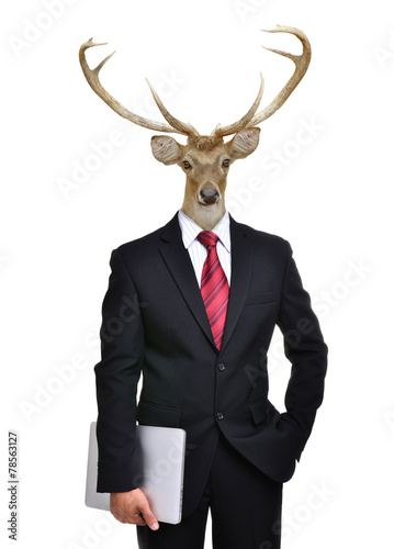 business man with animal head isolated © anankkml
