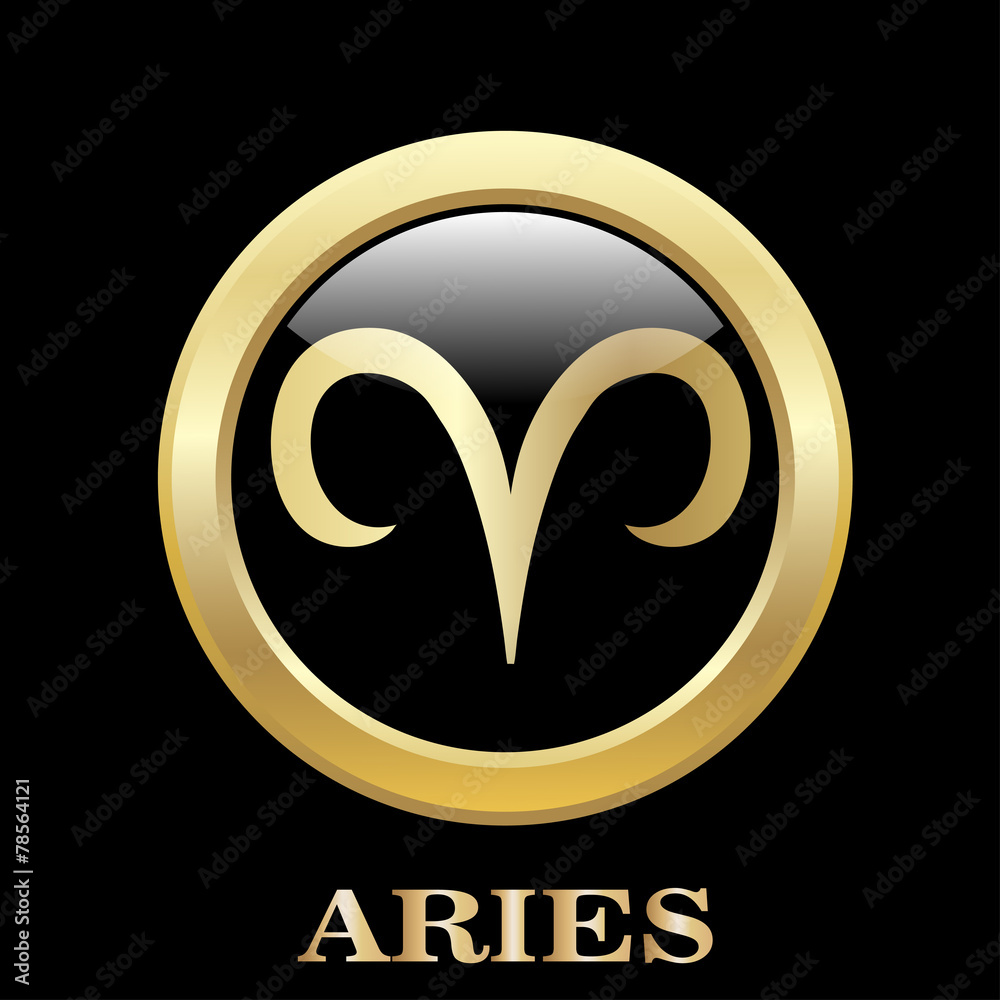 Aries zodiac sign in circle frame Aries zodiac sign in circle frame