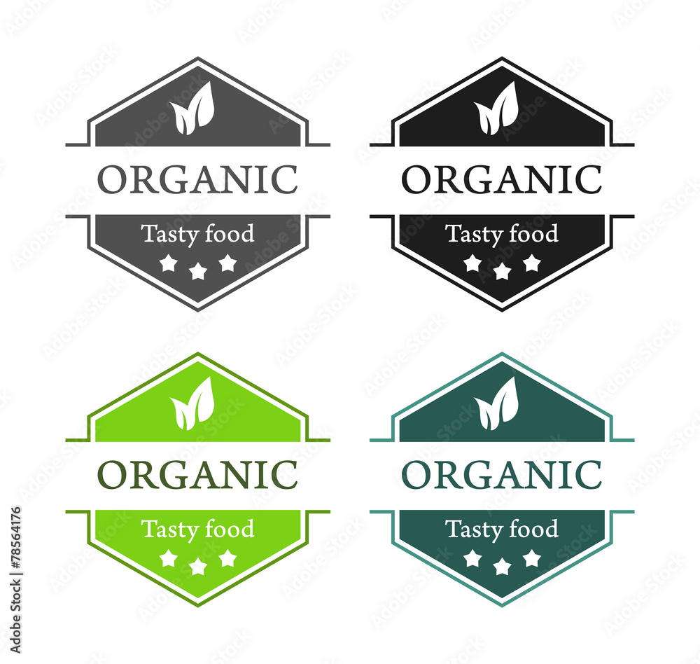 Emblems of Organic Tasty food Emblems of Organic Tasty food