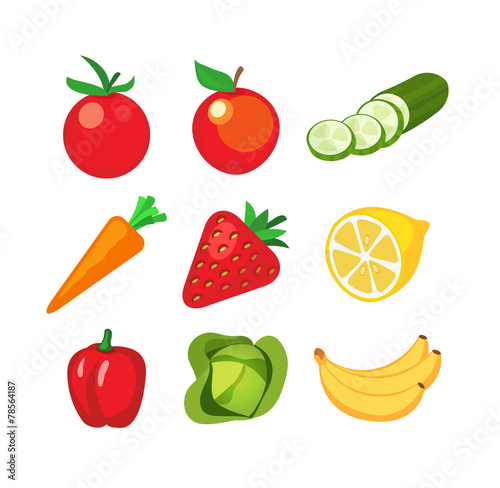 Icons of Fruits and Vegetables