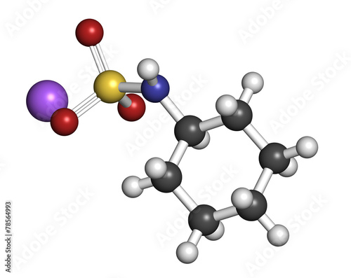 Sodium cyclamate artificial sweetener molecule.  photo