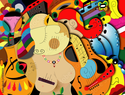 Canvas Print abstract art lady