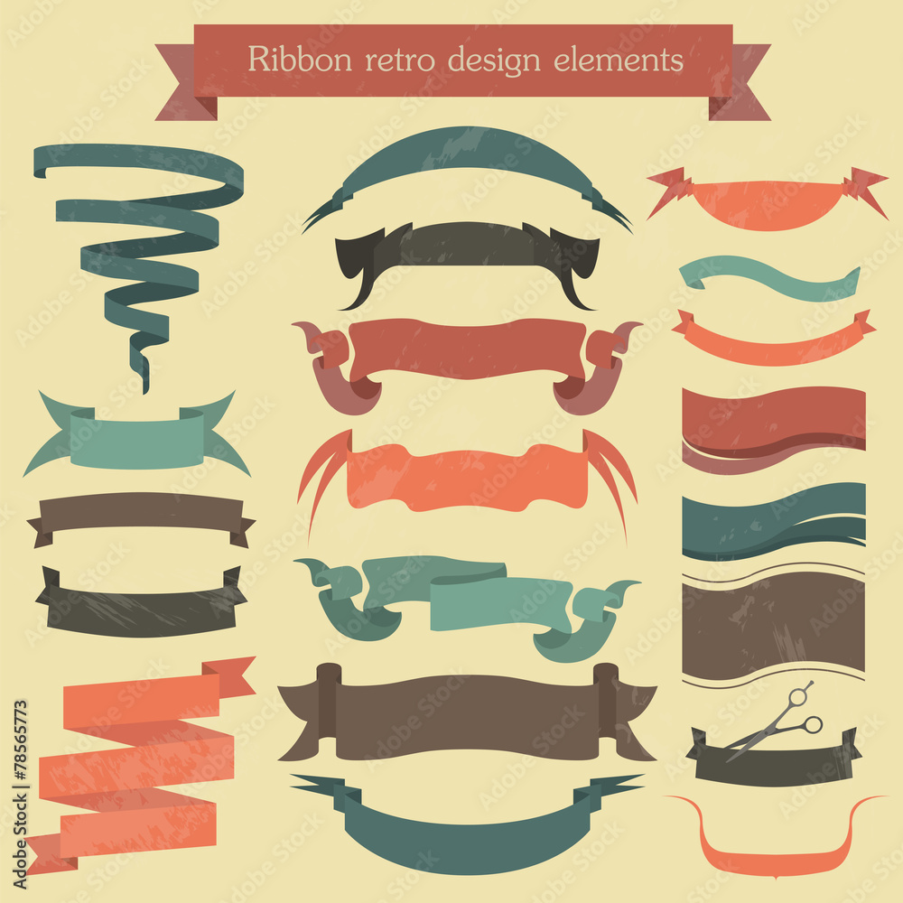 Set of retro ribbons and arrows, banner Set of retro ribbons and arrows, banner