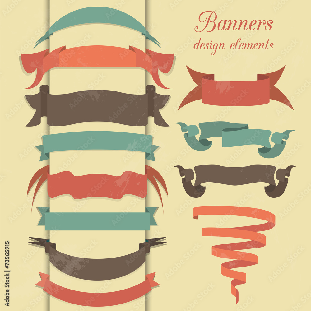 Set of retro ribbons and arrows, banner Set of retro ribbons and arrows, banner