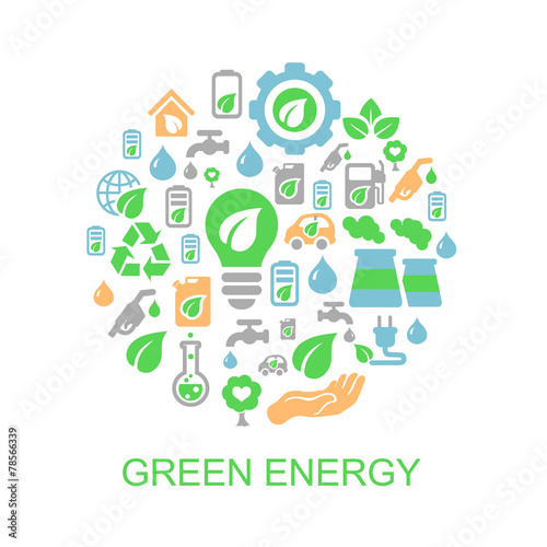 Ecology background with environment, green energy and pollution