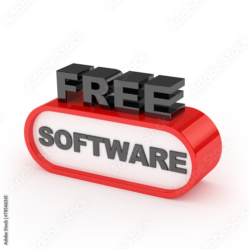 Free Software Sign On White Background