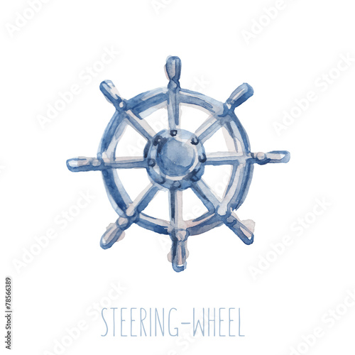 Watercolor steering-wheel