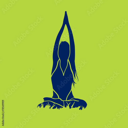 Vector illustration woman, concept of spa, yoga and relax