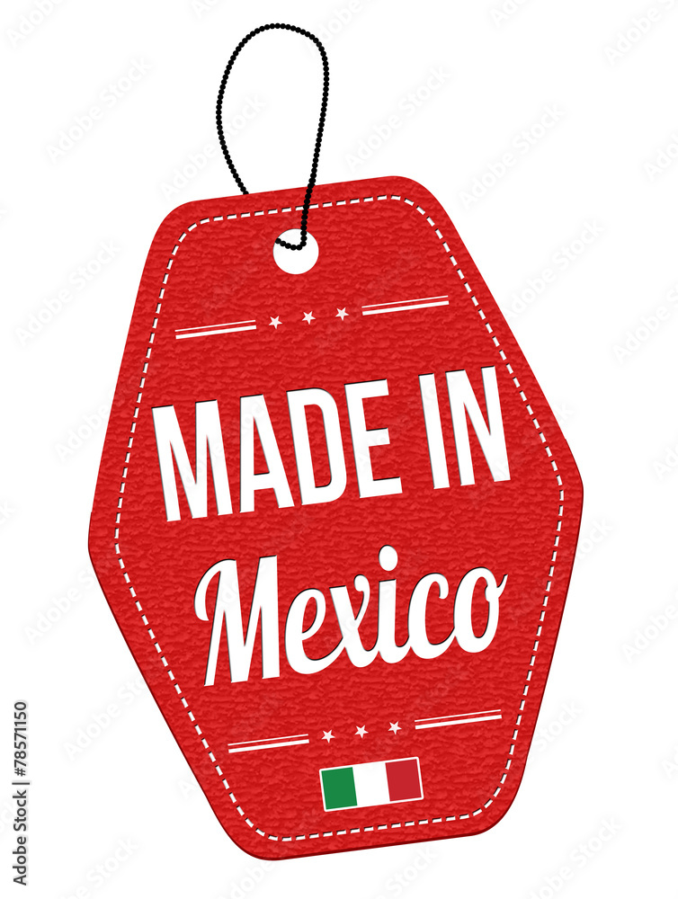 Made in Mexico label or price tag