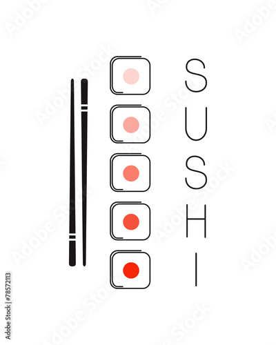 Emblem idea for Japanese restaurant sushi menu design