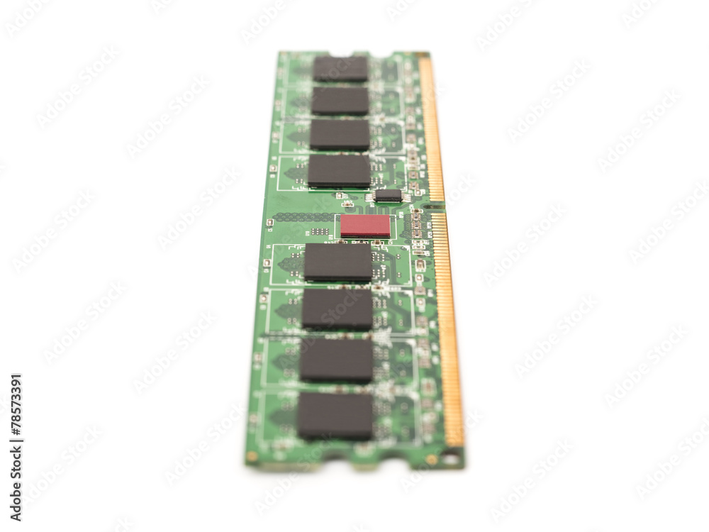 RAM Computer Memory Chip Module Isolated On White RAM Computer Memory Chip Module Isolated On White