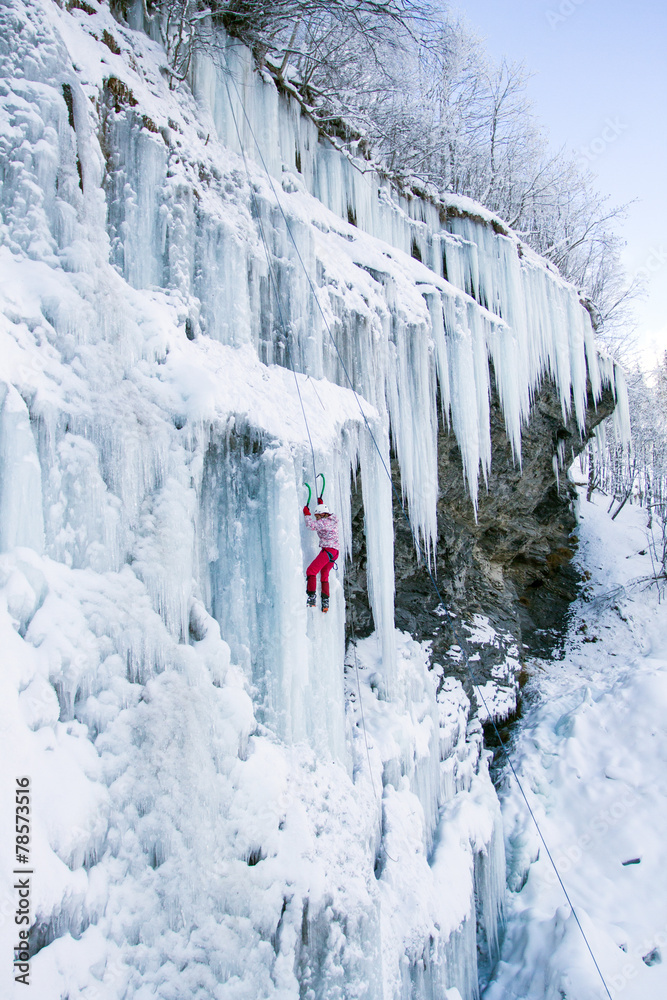Fototapeta premium Ice climbing the North Caucasus.
