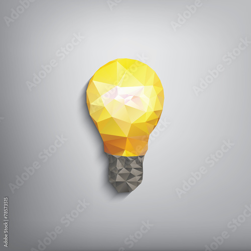 Colorful low polygonal light bulb concept symbol of creativity
