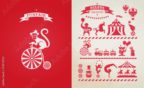 vintage poster with carnival, fun fair, circus vector background