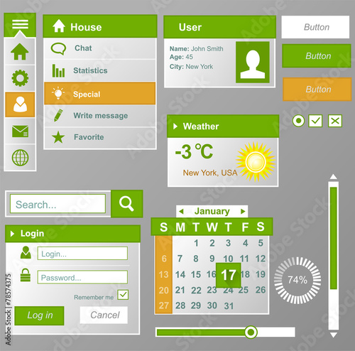 Phone user interface elements for website
