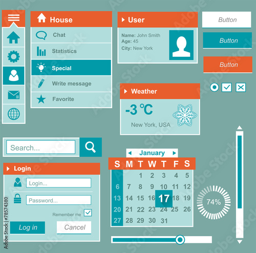 Phone user interface elements for website