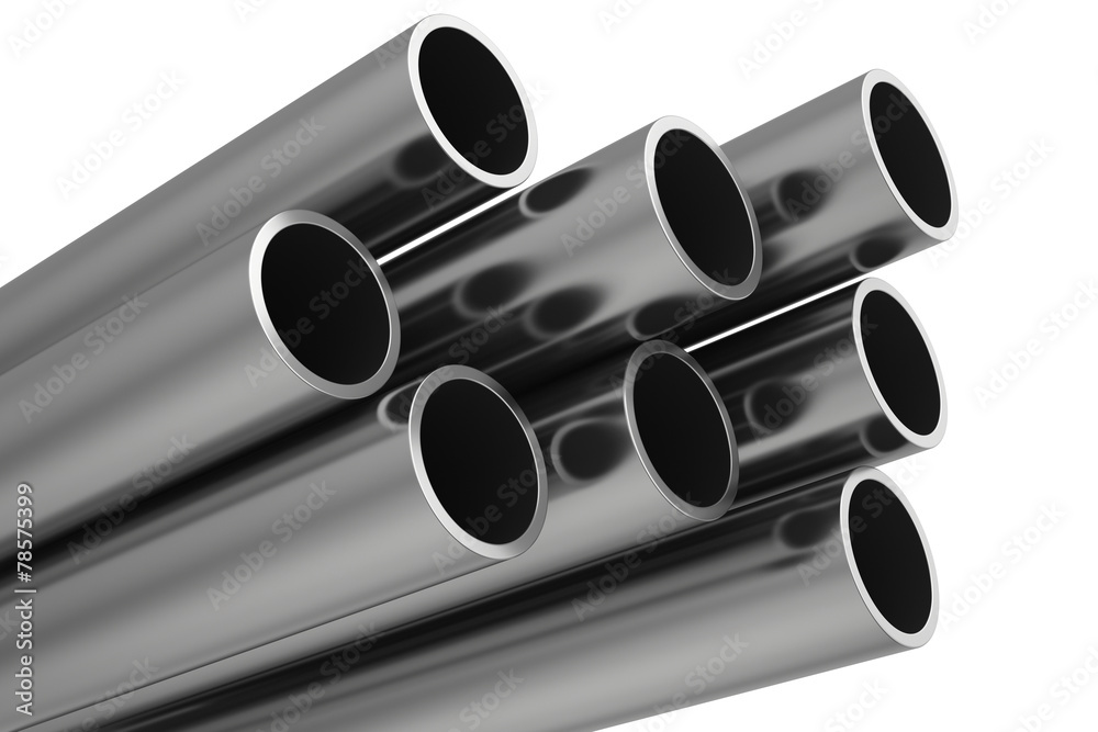 Fototapeta premium Steel Pipes on a white background.