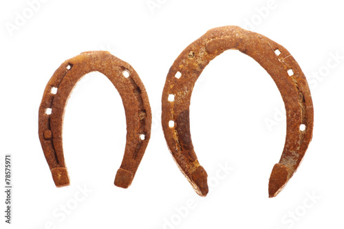 Rusty horse shoes