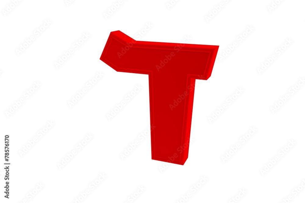 Dalet - Hebrew character in red Dalet - Hebrew character in red