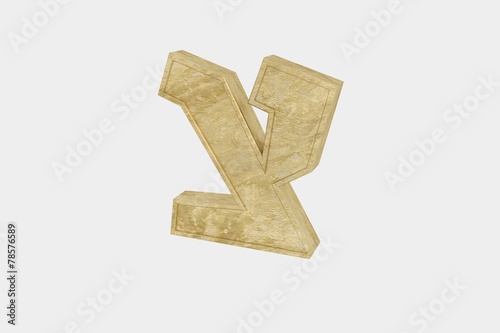 Tzadik - Hebrew character in brushed gold photo