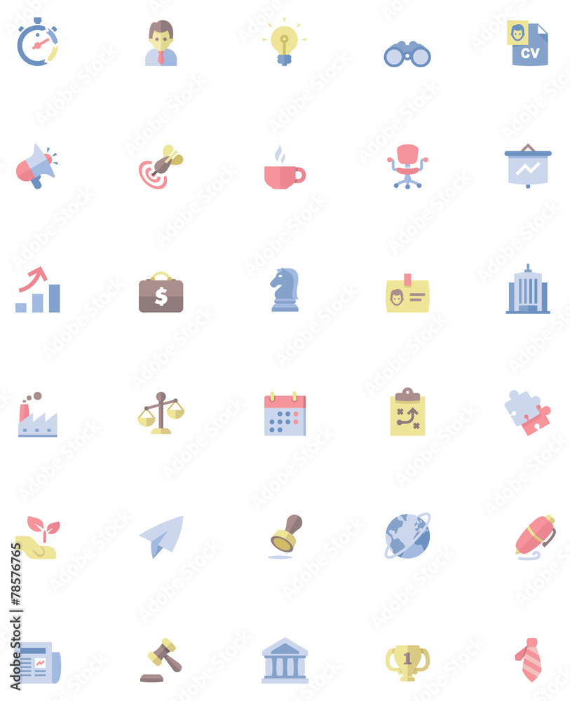 Fototapeta premium Vector flat business icon set
