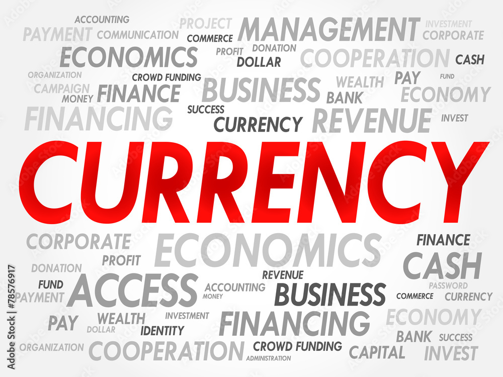 CURRENCY word cloud, business concept