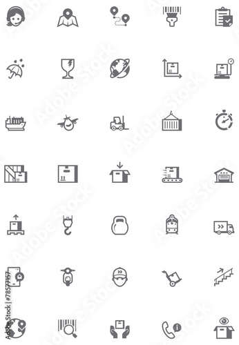 Vector logistic icon set