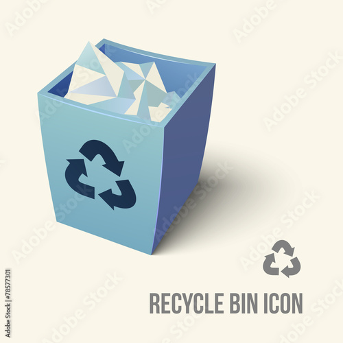 blue color recycle bin icon