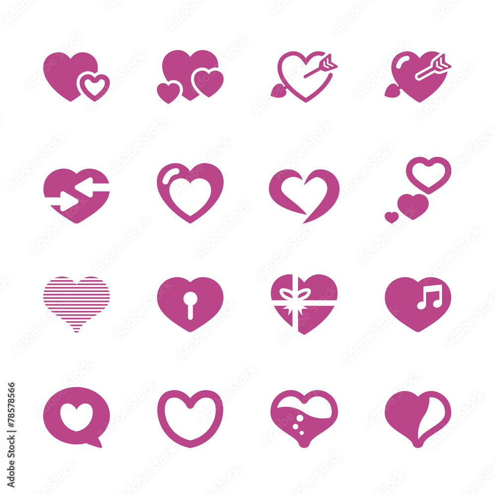 heart and valentine day icon set 2, vector eps10