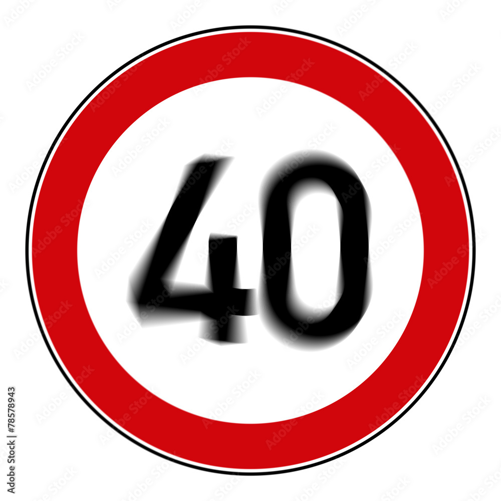 rsr4 RoadSignRound 274 - Höchstgeschwindigkeit 40 km/h - g3239