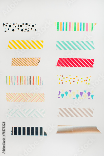 Wallpaper Mural Washi tape, masking tape pieces isolated. Torontodigital.ca