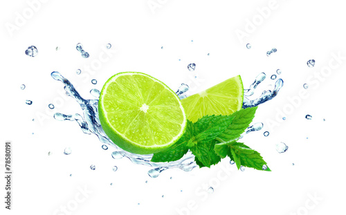 lime and water splash