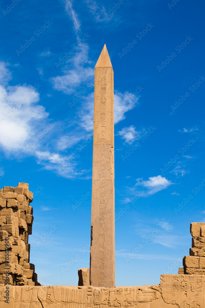 Obelisk in the temple of Karnak, Luxor, Egypt