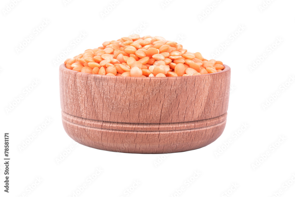 Red lentils in a bowl Red lentils in a bowl