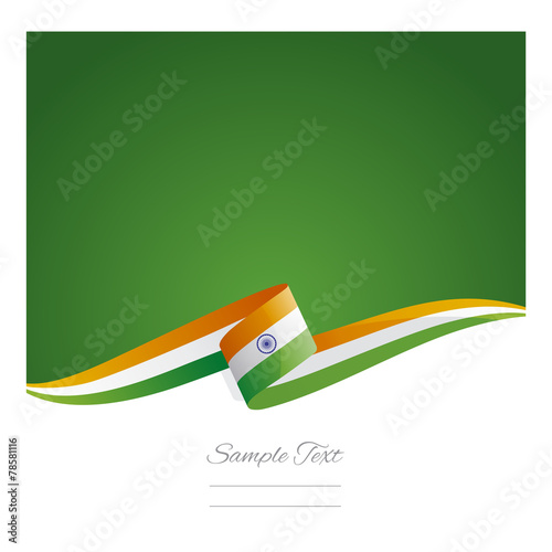 New abstract India flag ribbon