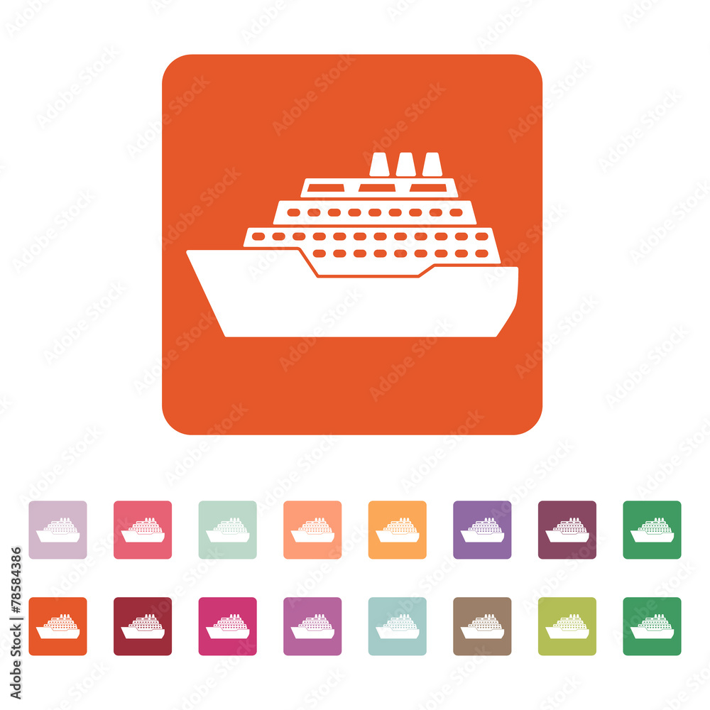The ship icon. Travel symbol. Flat The ship icon. Travel symbol. Flat