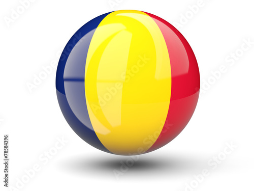 Round icon of flag of chad