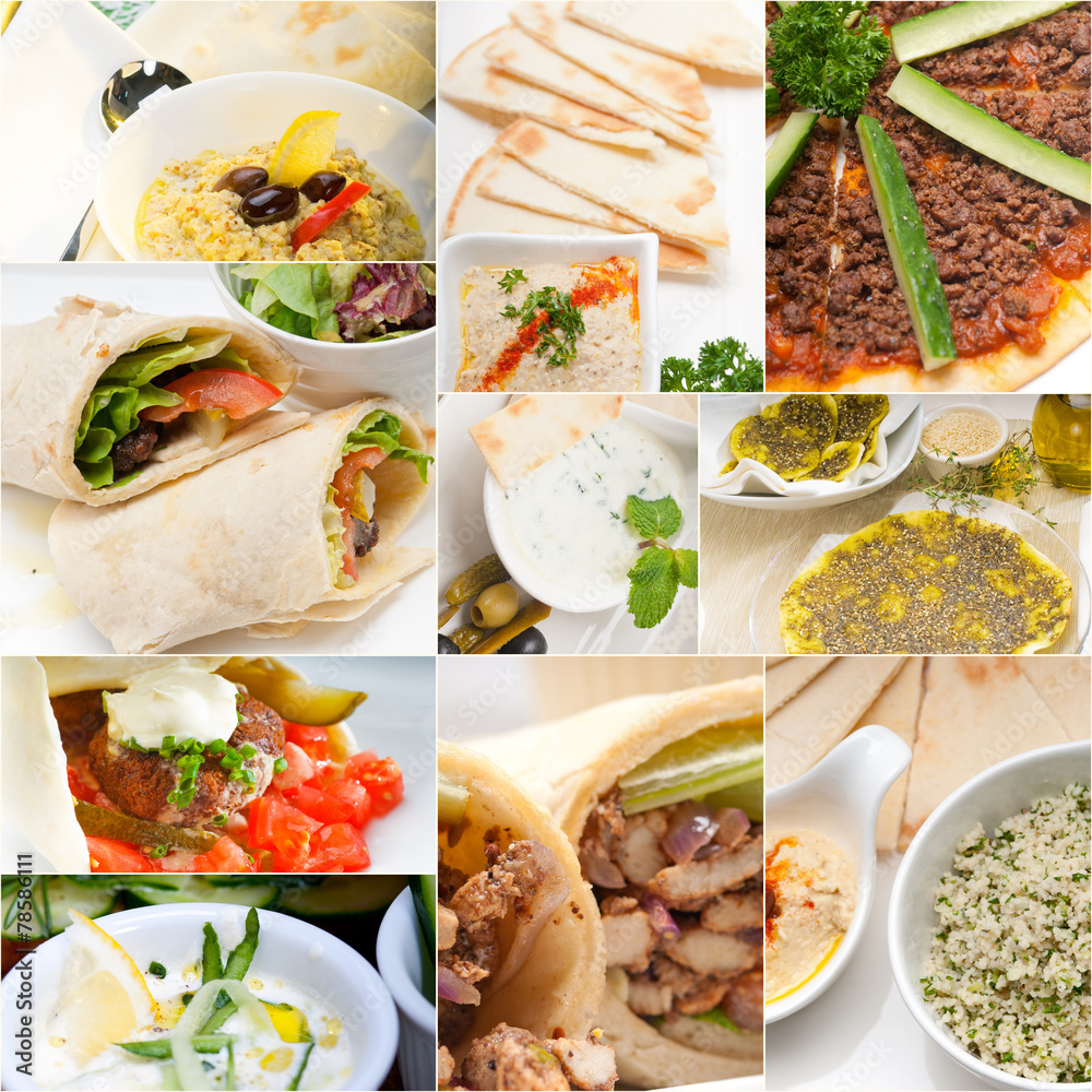 Arab middle eastern food collage Stock Photo | Adobe Stock